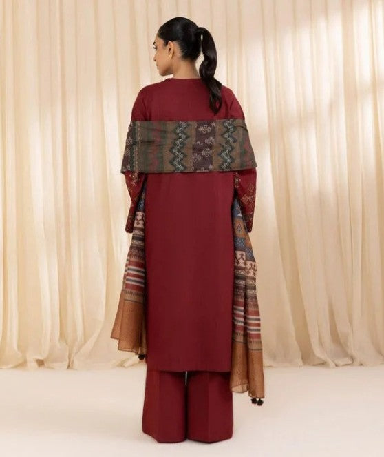 Naimal Embroidered Stitched 3 PC Premium Winter Fabric