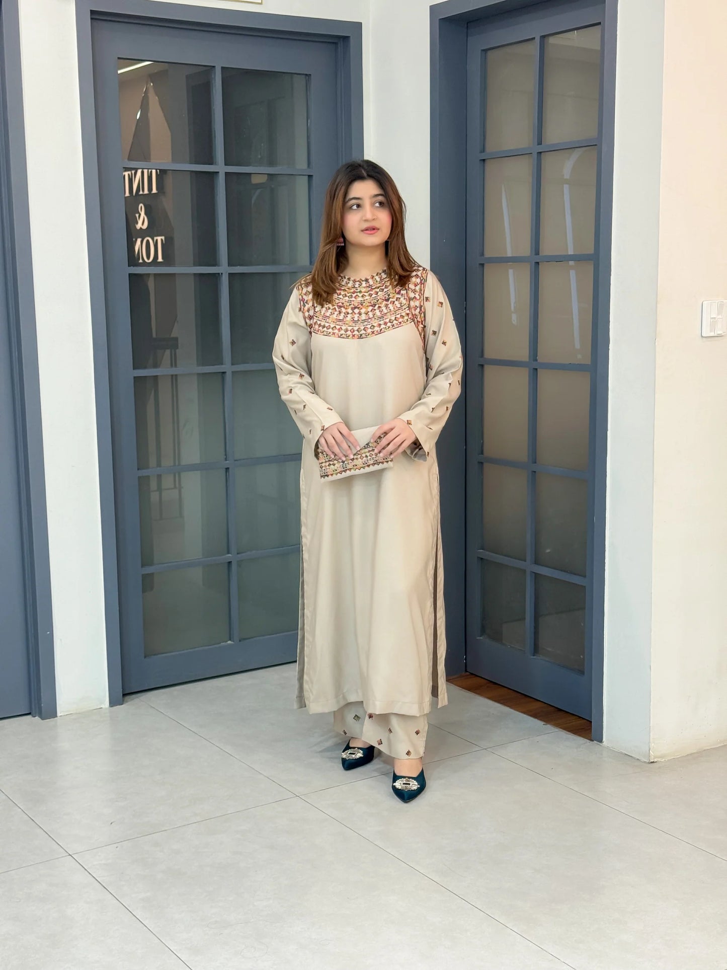 Inara Embroidered Stitched ( 2 PC ) Premium Winter Fabric