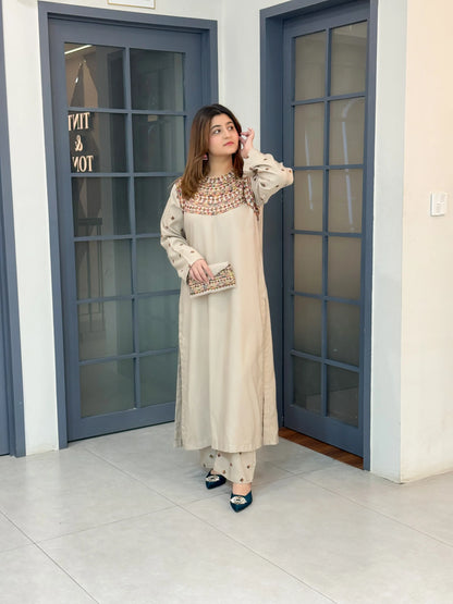 Inara Embroidered Stitched ( 2 PC ) Premium Winter Fabric