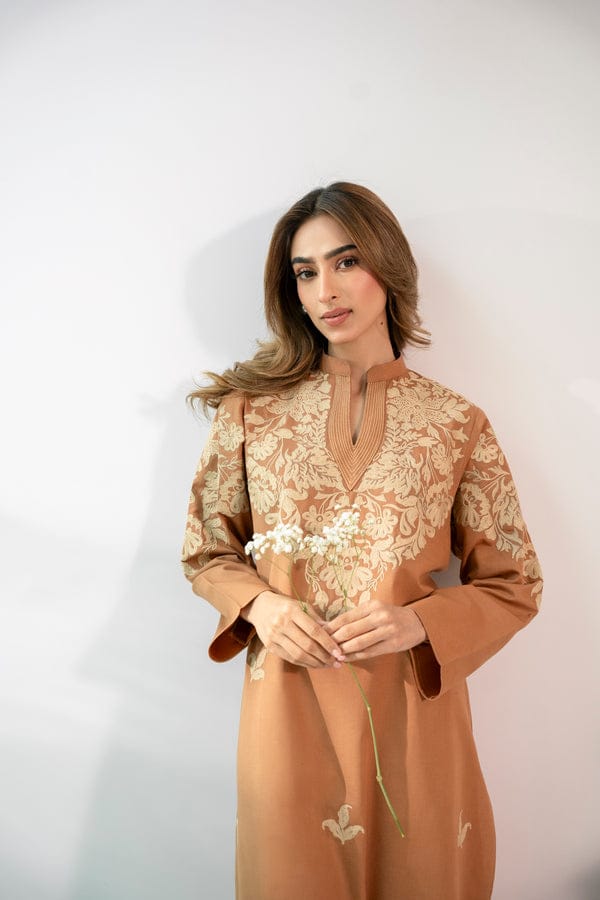 Anabia-Embroidered Stitched 2 pc Winter Fabric