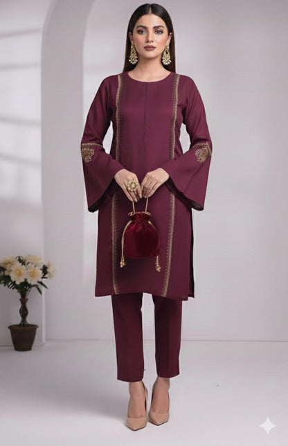 Aizah- Embroidered 2-Piece Dress