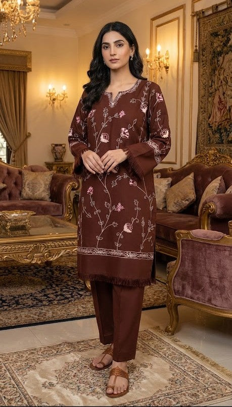 Bano - Embroidered Stitched 2Pc Winter Fabric