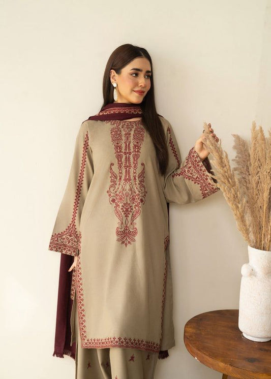 Mehwar - Embroidered Stitched 3Pc Winter Fabric