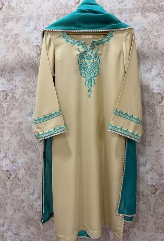 Batool - Embroidered Stitched 3Pc Winter Fabric