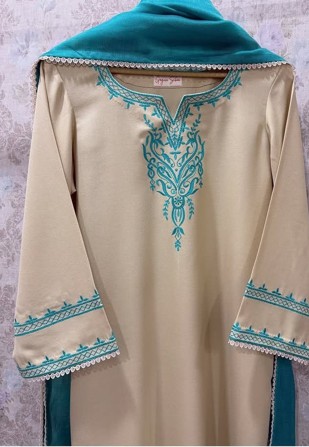 Batool - Embroidered Stitched 3Pc Winter Fabric