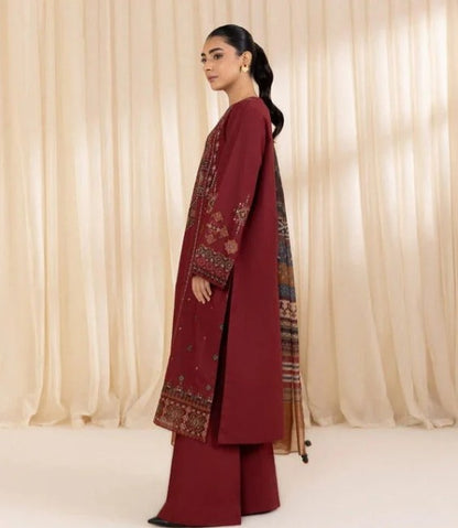 Naimal Embroidered Stitched 3 PC Premium Winter Fabric